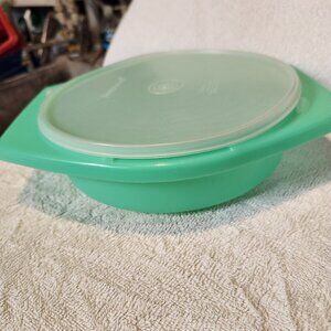 Vintage Tupperware Round "Jadeite"- Green Storage Container-1970's